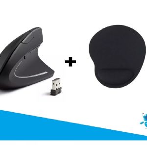 Mouse Inalámbrico Ergonómico + pad mouse